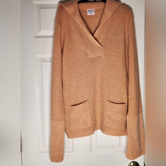 Vintage Sears 38 Coral Knit Longsleeve Pockets WOOL MOHAIR Blend Women's Sweater - Picture 1 of 10